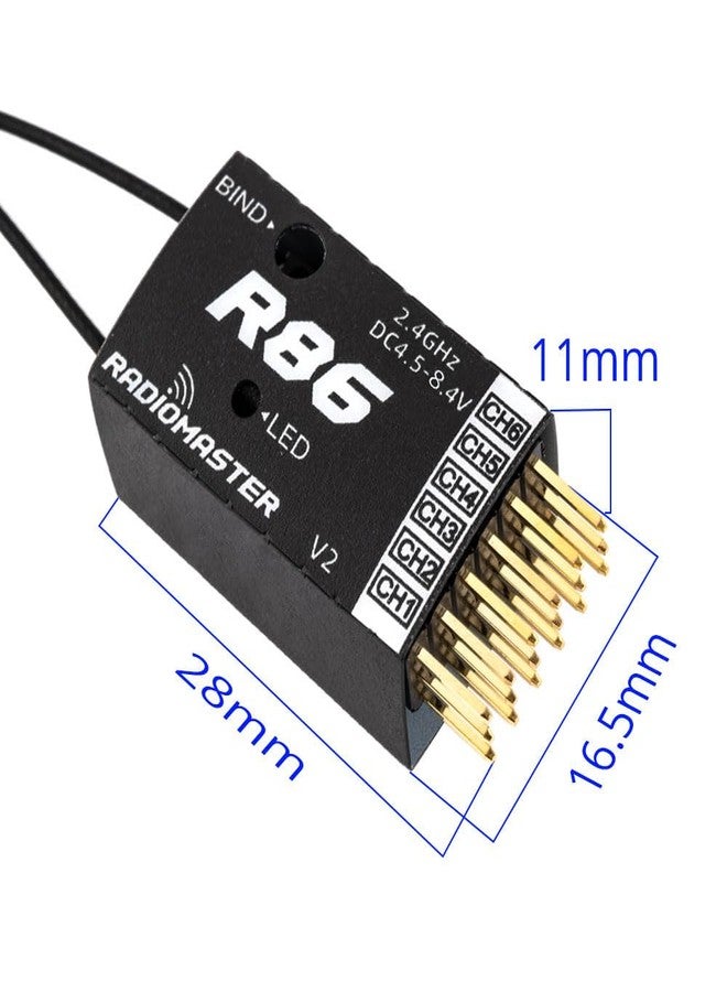 راديوماستر جهاز استقبال راديو ماستر R86 V2 ذو 6 قنوات متوافق مع تقنية SFHSS بتقنية PWM - Image 2